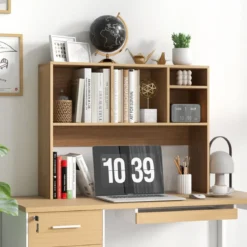Schreibtischregal mit 4 Fächern Tischregal Schreibtisch Aufsatzregal Bücherregal 94 x 25 x 73 cm