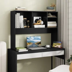 Schreibtischregal mit 4 Fächern Tischregal Schreibtisch Aufsatzregal Bücherregal 94 x 25 x 73 cm