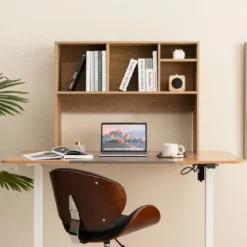 Schreibtischregal mit 4 Fächern Tischregal Schreibtisch Aufsatzregal Bücherregal 94 x 25 x 73 cm
