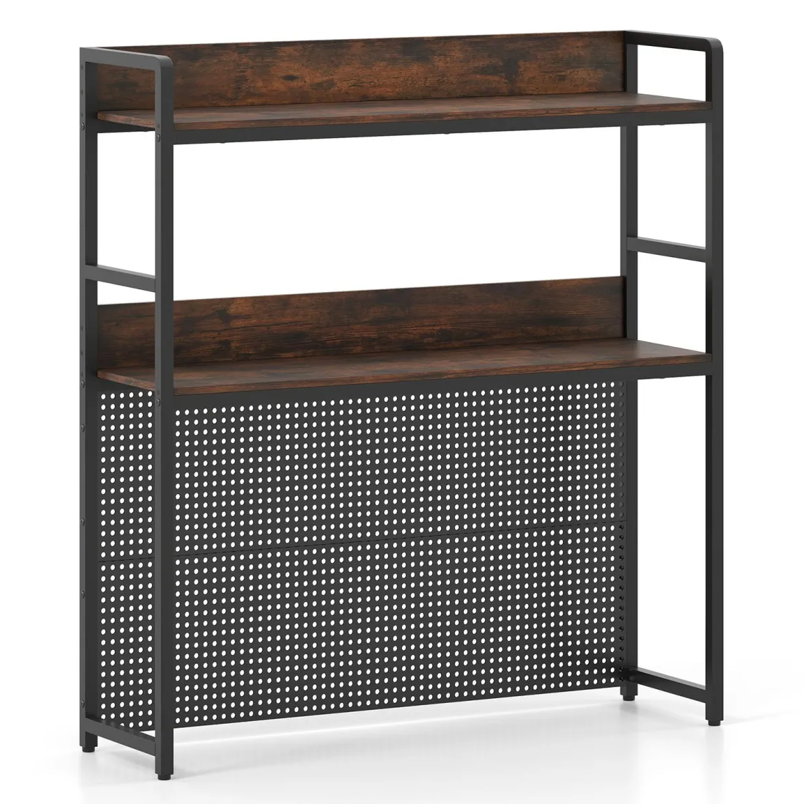 Schreibtischregal mit Stecktafel & Metallrahmen Tischregal Schreibtisch Aufsatzregal Bücherregal