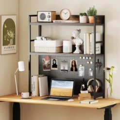Schreibtischregal mit Stecktafel & Metallrahmen Tischregal Schreibtisch Aufsatzregal Bücherregal