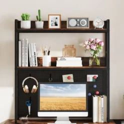 Schreibtischregal mit Stecktafel & Metallrahmen Tischregal Schreibtisch Aufsatzregal Bücherregal