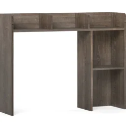 Schreibtischregal Tischregal mit 4 Ablagen und offenem Fach 94 x 25 x 74 cm Rustikales Braun/Natur/Weiß