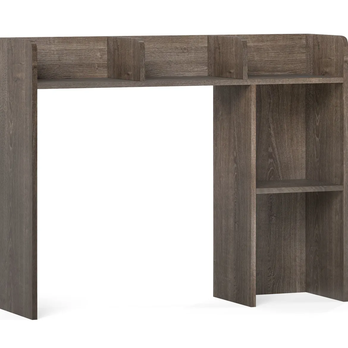 Schreibtischregal Tischregal mit 4 Ablagen und offenem Fach 94 x 25 x 74 cm Rustikales Braun/Natur/Weiß