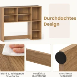 Schreibtischregal Tischregal mit 7 Fächern Schreibtisch Aufsatzregal für Monitore bis zu 27