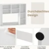 Schreibtischregal Tischregal mit 7 Fächern Schreibtisch Aufsatzregal Bücherregal Weiß