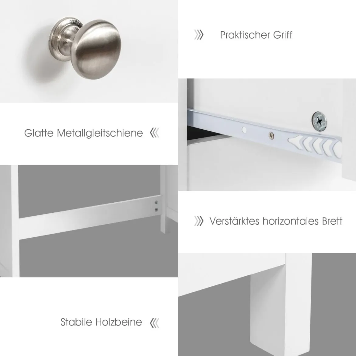 Schubladen-Computertisch Schreibtisch für Zuhause und Büro mit Schubladen 120 x 50 x 75 cm Weiß