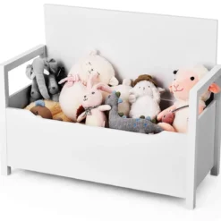Schuhbank Schuhaufbewahrung Sitzbank mit gepolstertem Sitz Mehrzweck-Box 86 x 38 x 49 cm Weiß
