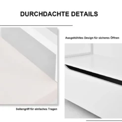 Schuhbank Schuhaufbewahrung Sitzbank mit gepolstertem Sitz Mehrzweck-Box 86 x 38 x 49 cm Weiß