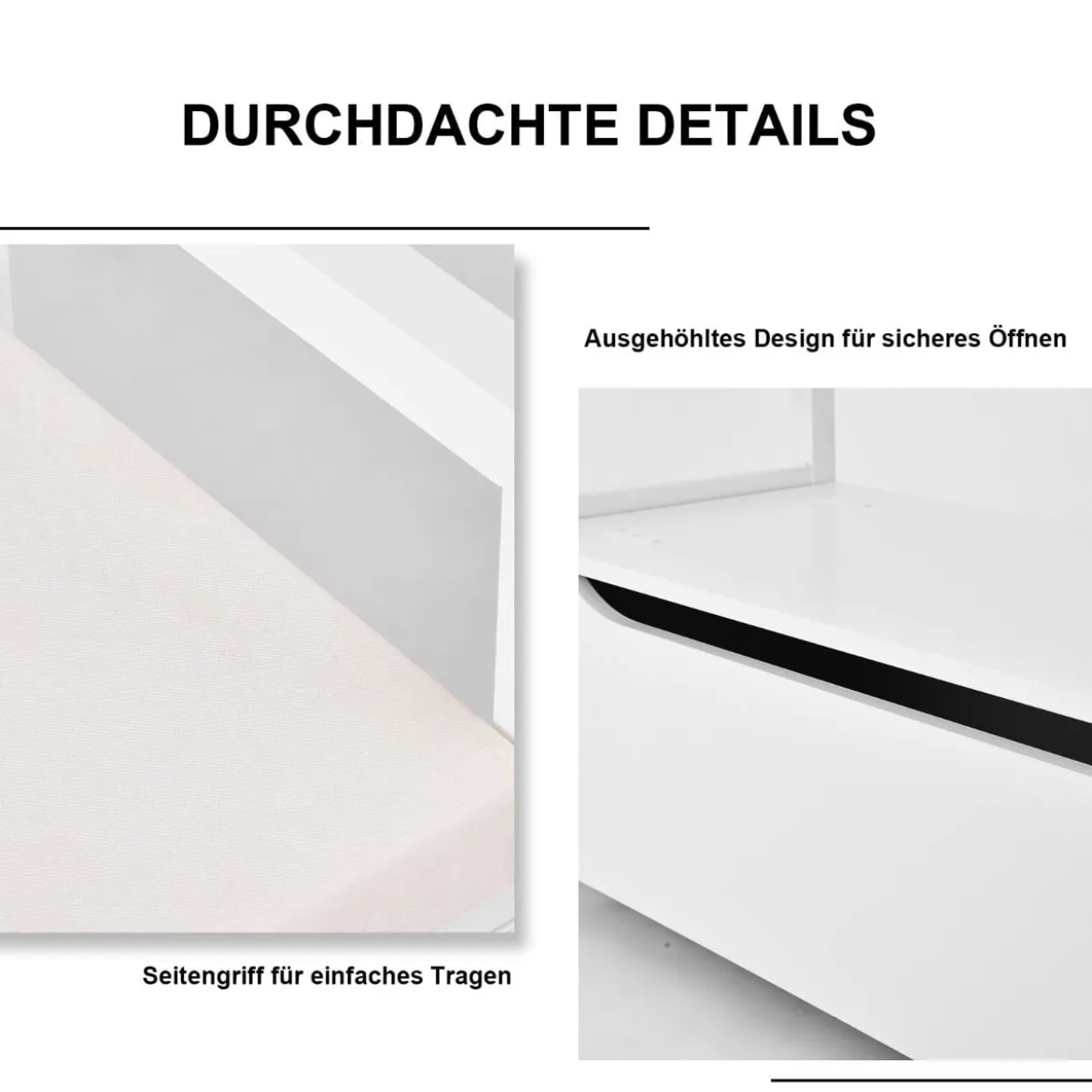 Schuhbank Schuhaufbewahrung Sitzbank mit gepolstertem Sitz Mehrzweck-Box 86 x 38 x 49 cm Weiß