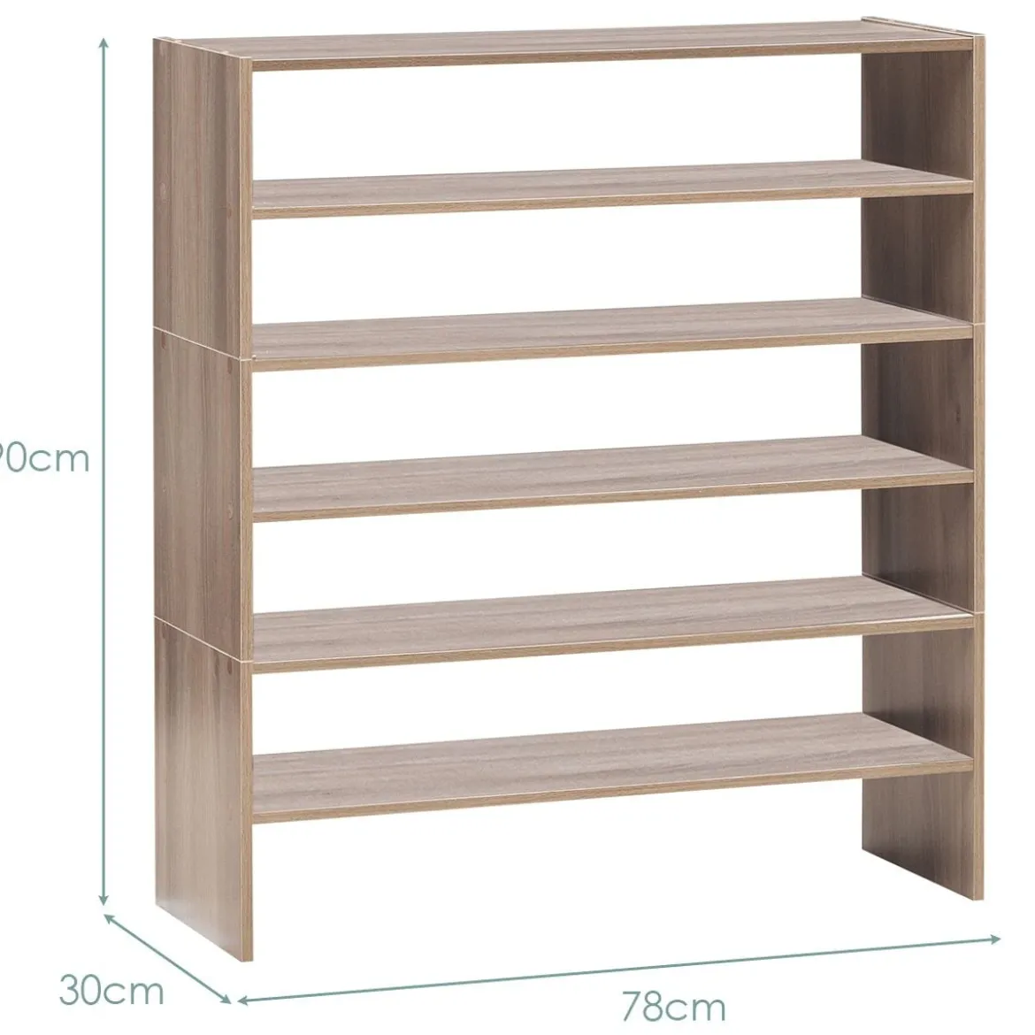 Schuhregal 78 cm Langer Horizontaler Schuhschrank 2-Stöckiges Lagerregal Natürlich