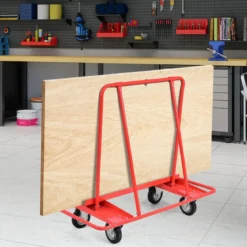 Schwerlast Rollwagen belastbar Transportwagen mit 4 Rollen Handwagen 120 x 59 x 110 cm Rot