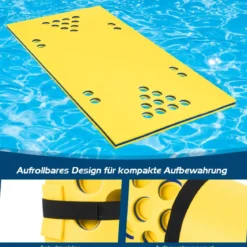 Schwimmender Bier pong-Tisch schwimmender Mehrzwecktisch 176 x 90 x 3,5 cm Gelb + Blau