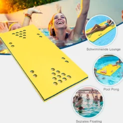 Schwimmender Bier pong-Tisch schwimmender Mehrzwecktisch 176 x 90 x 3,5 cm Gelb + Blau