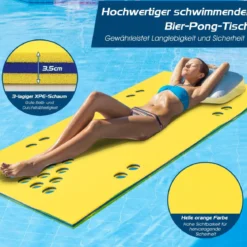 Schwimmender Bier pong-Tisch schwimmender Mehrzwecktisch 176 x 90 x 3,5 cm Gelb + Blau