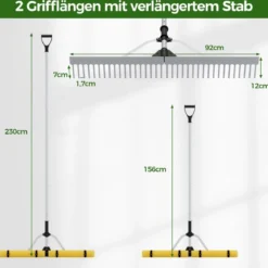 Schwimmender Weed-See-Rechen mit 36-Zinken-Rechenkopf 600 cm Wurfseil 92 x 12 x 156-230 cm