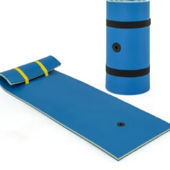 Schwimmmatte bis 400 kg Belastbar Schwimmende Wassermatte aus Reißfestem XPE-Schaumstoff Blau
