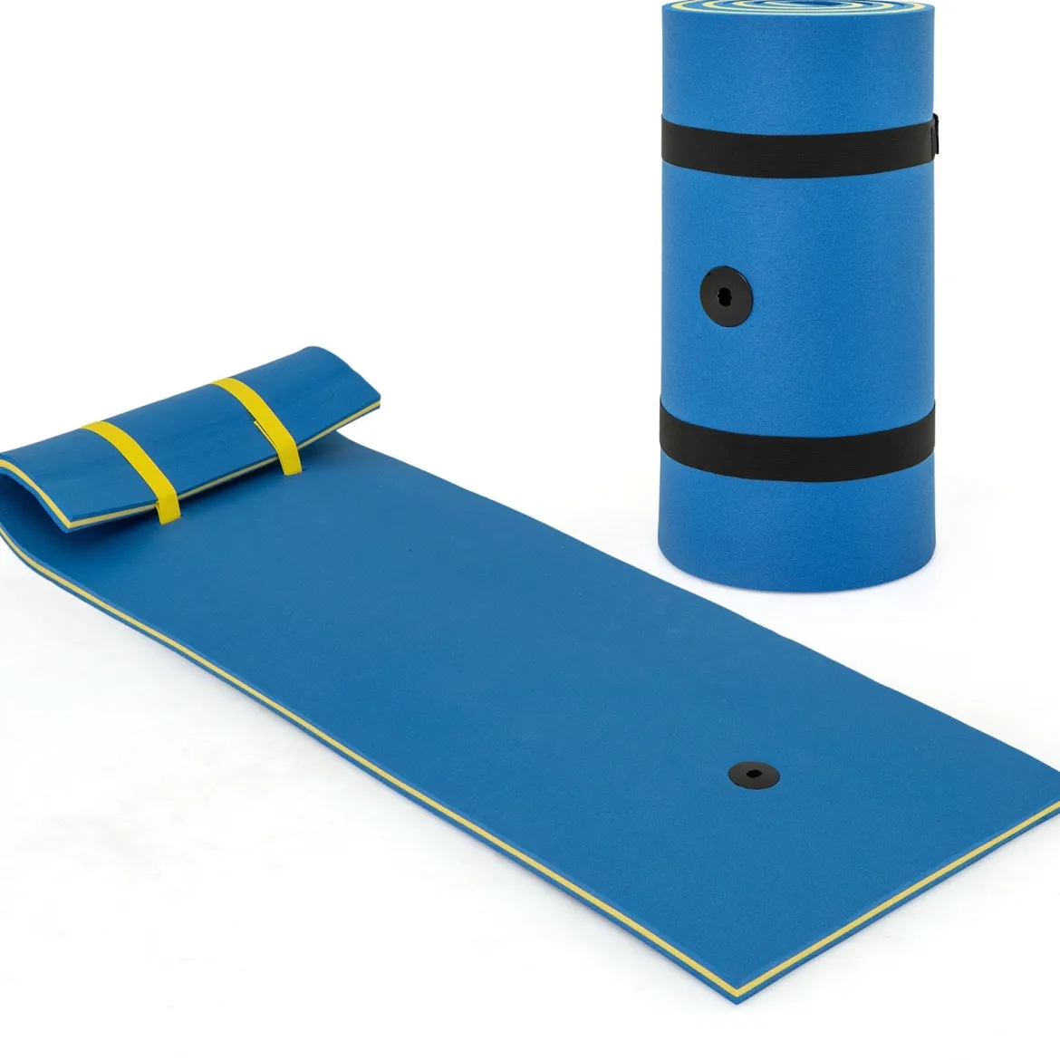Schwimmmatte bis 400 kg Belastbar Schwimmende Wassermatte aus Reißfestem XPE-Schaumstoff Blau
