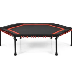 Sechseckiges 126 cm Fitness-Trampolin Fitness Trampolin Kindertrampolin Jumping-Workout Rot