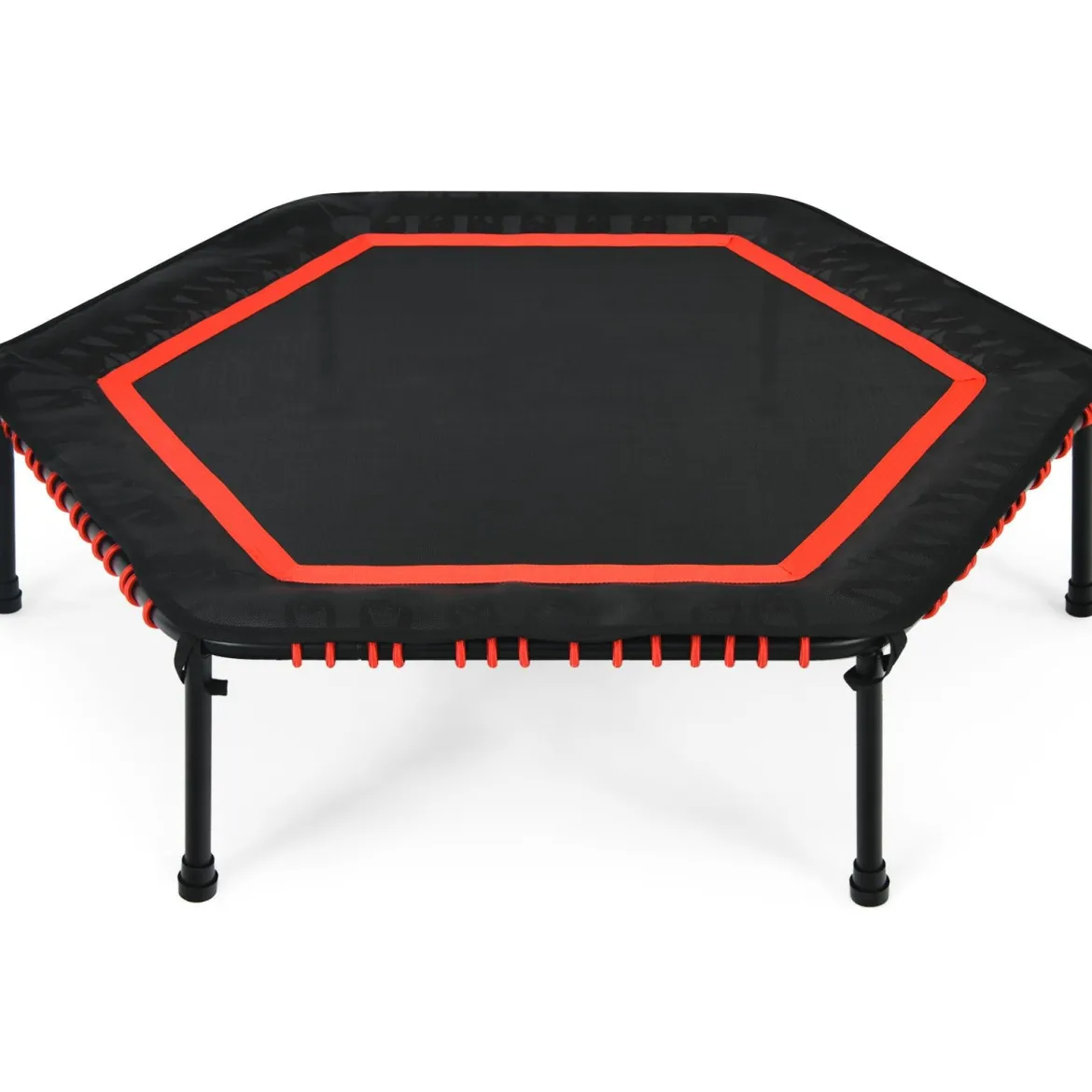 Sechseckiges 126 cm Fitness-Trampolin Fitness Trampolin Kindertrampolin Jumping-Workout Rot