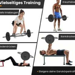 Sechskant-Fangstange robuste Langhantel-Fangstange mit Flachen bis 226 kg Belastbar Schwarz