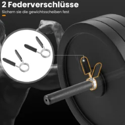Sechskant-Fangstange robuste Langhantel-Fangstange mit Flachen bis 226 kg Belastbar Schwarz