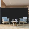 Seitenmarkise Garten Sichtschutz Ausziehbar aus Aluminium mit seitlichem Griff 180 x 300 cm