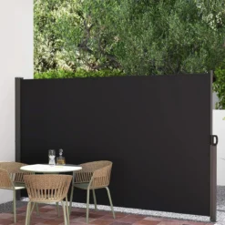 Seitenmarkise Garten Sichtschutz Ausziehbar aus Aluminium mit seitlichem Griff 180 x 300 cm