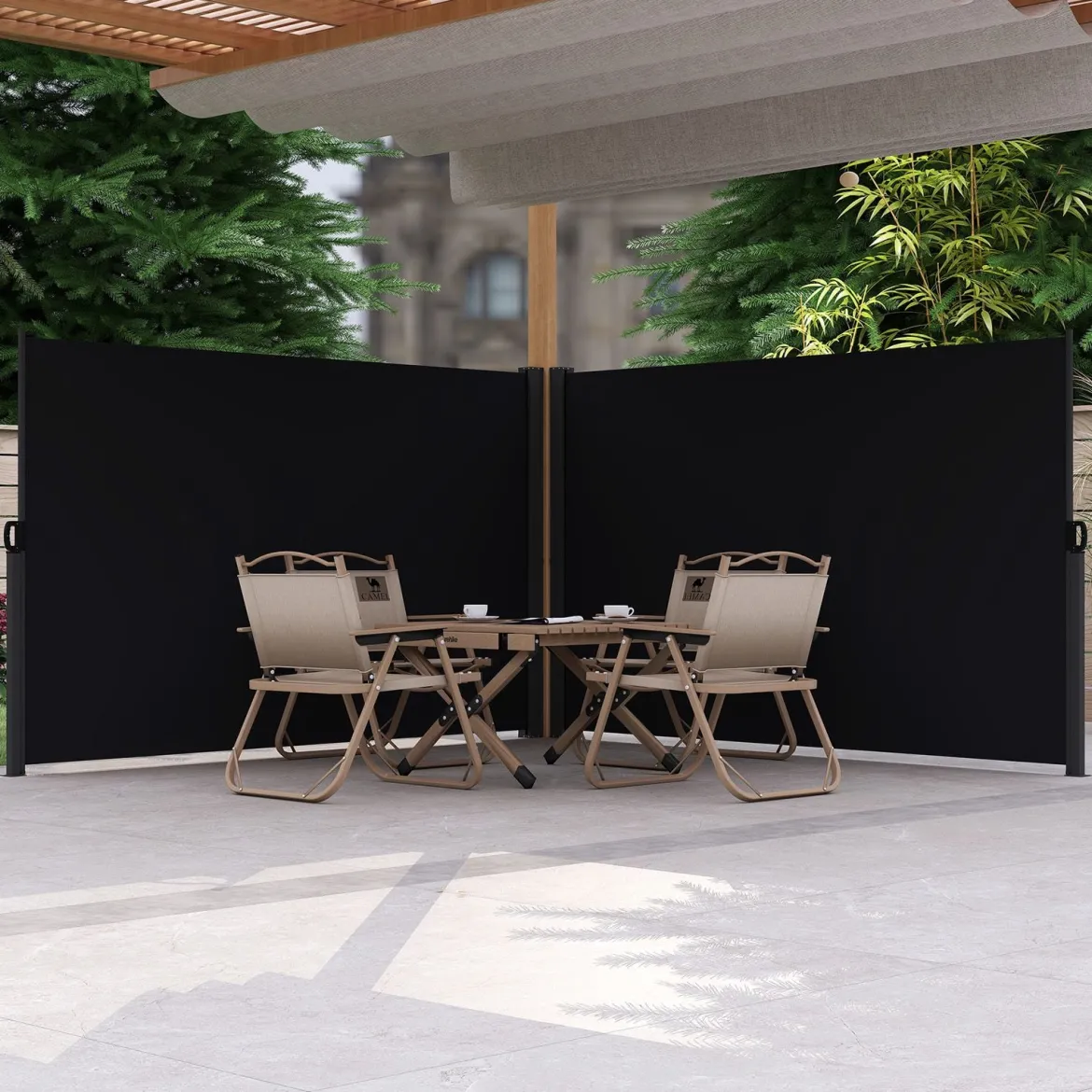 Seitenmarkise Garten Sichtschutz Ausziehbar aus Aluminium mit seitlichem Griff 180 x 300 cm