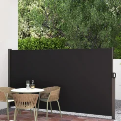 Seitenmarkise 300 x 18 x 160 cm Garten Sichtschutz Ausziehbar aus Aluminium Sonnenschutz Windschutz für Balkon