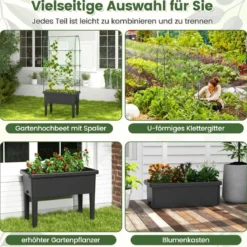 Selbstbewässerndes Hochbeet mit Spalier & Wasserstandsanzeige & Entwässerungslöchern
