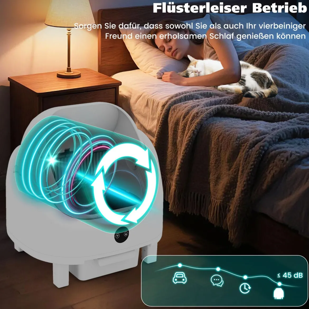Selbstreinigende Katzentoilette mit App-Steuerung & Geruchskontrolle & Sensorsicherheit & Müllbeutel