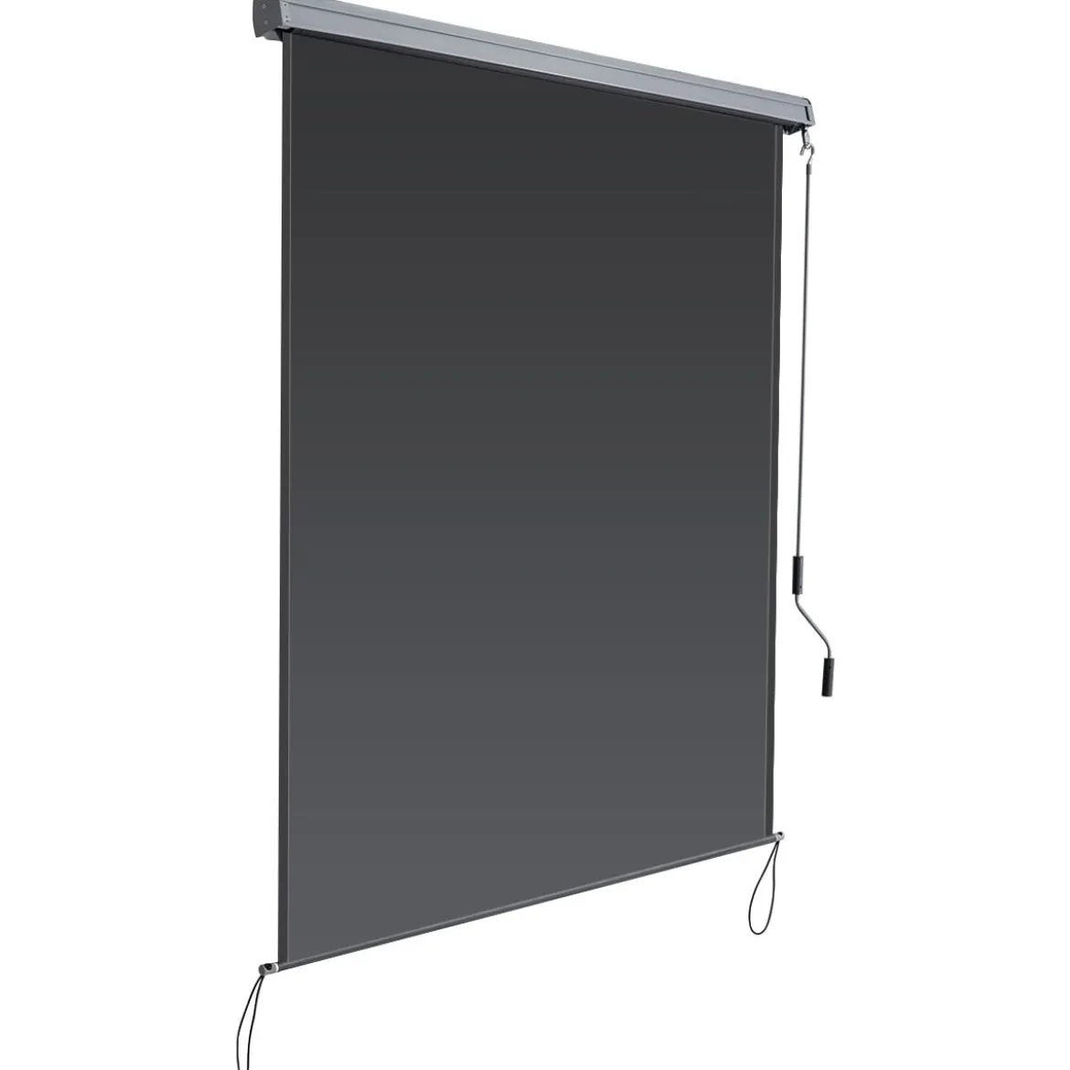 Senkrechtmarkise Aluminium-Kassettenmarkise Sonnenschutz 2,5 x 1,4 m Dunkelgrau