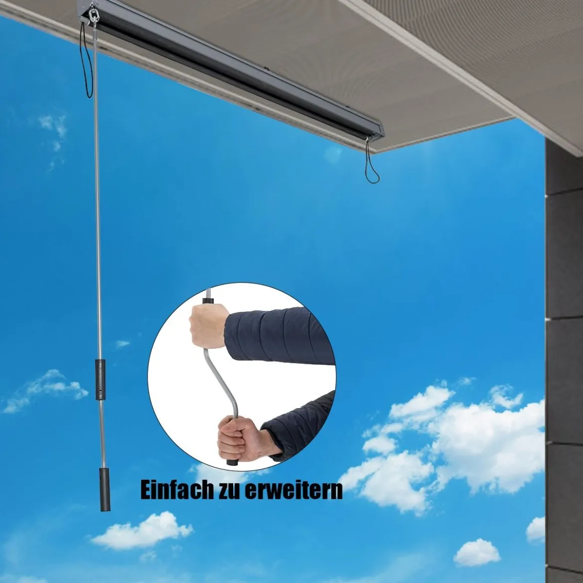 Senkrechtmarkise Aluminium-Kassettenmarkise Sonnenschutz 2,5 x 1,4 m Dunkelgrau