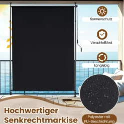 Senkrechtmarkise Außen Vertikalmarkise 250 x 220-310 cm Höhenverstellbar & Ausziehbar Sonnenschutz