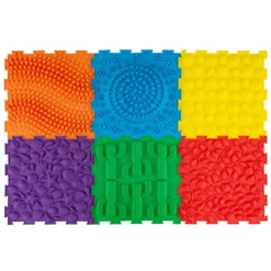 Sensorikmatte zum Stecken Orthopädische Spielmatte aus Wasserfeste Material 30 x 30 cm Mehrfarbig