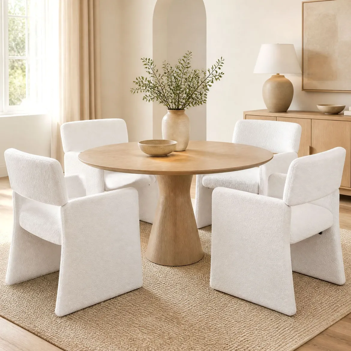 Sessel 2er Set Gepolsterter Relaxsessel Lesessel mit Atmungsaktivem Bezug 63 x 62 x 83 cm Weiß