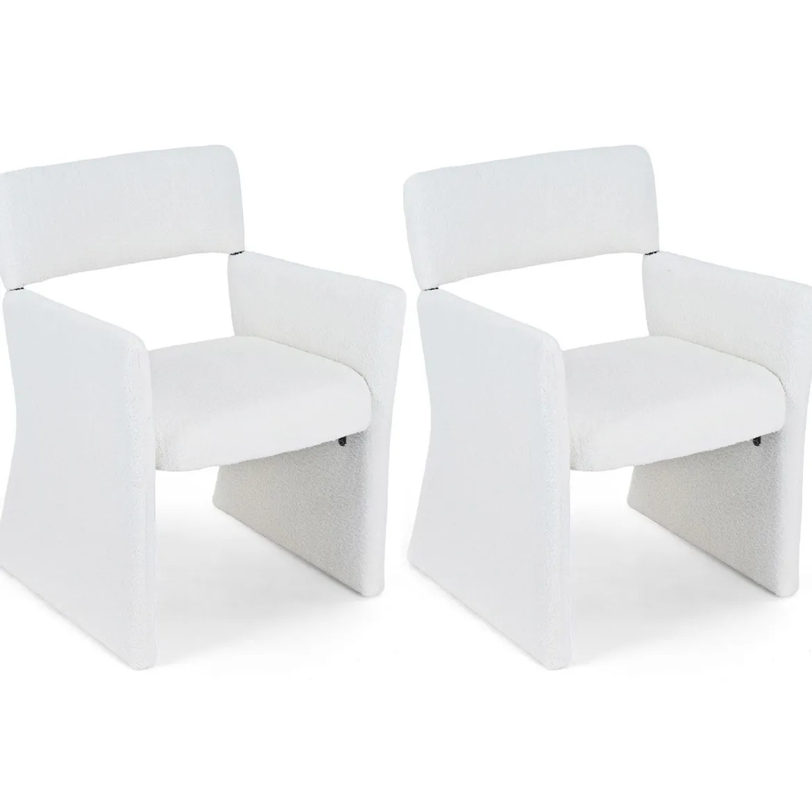 Sessel 2er Set Gepolsterter Relaxsessel Lesessel mit Atmungsaktivem Bezug 63 x 62 x 83 cm Weiß