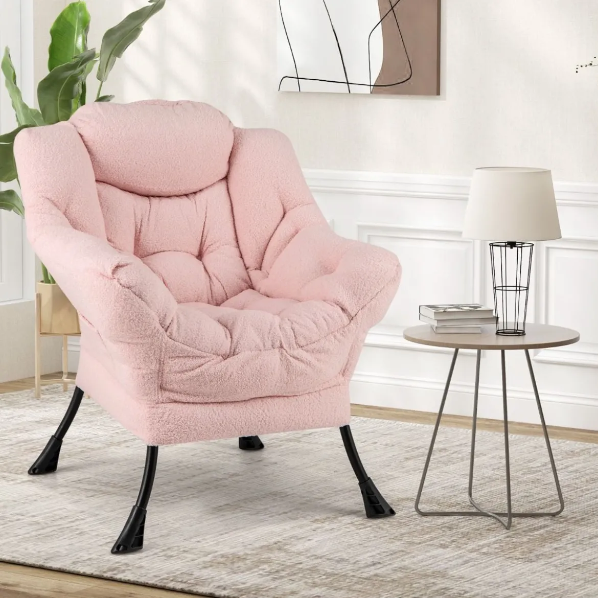 Sessel mit Armlehnen & Seitentasche & Fußstütze & Hocker Relaxsessel Loungesessel Fernsehsessel
