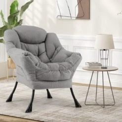 Sessel mit Armlehnen & Seitentasche & Fußstütze & Hocker Relaxsessel Loungesessel Fernsehsessel