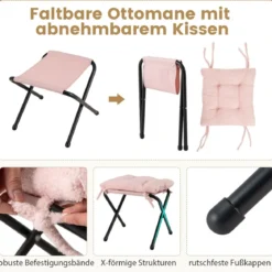 Sessel mit Armlehnen & Seitentasche & Fußstütze & Hocker Relaxsessel Loungesessel Fernsehsessel