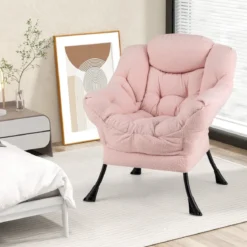Sessel mit Armlehnen & Seitentasche & Fußstütze & Hocker Relaxsessel Loungesessel Fernsehsessel
