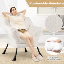 Sessel mit Armlehnen & Seitentasche & Fußstütze & Hocker Relaxsessel Loungesessel Fernsehsessel