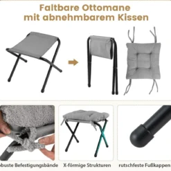 Sessel mit Armlehnen & Seitentasche & Fußstütze & Hocker Relaxsessel Loungesessel Fernsehsessel