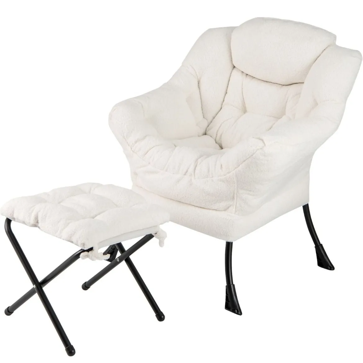 Sessel mit Armlehnen & Seitentasche & Fußstütze & Hocker Relaxsessel Loungesessel Fernsehsessel