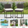 Set mit 4 Wicker Barhockern für die Terrasse 40 x 50 x 108 cm