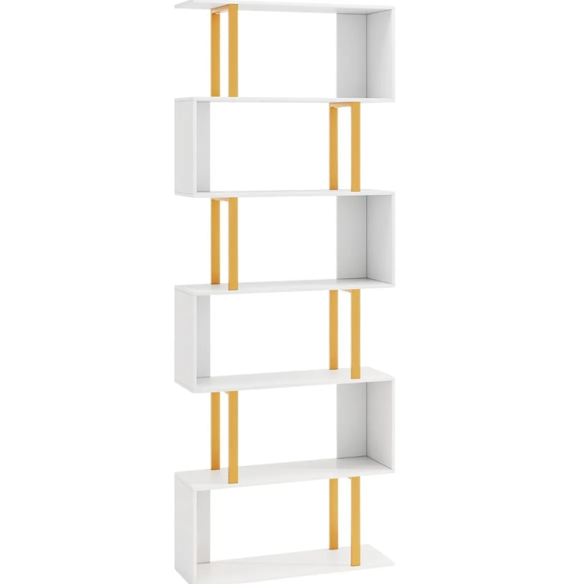 S-förmiges Bücherregal mit 6 Ebenen Standregal Raumteiler Aufbewahrungsregal 70 x 24 x 189 cm