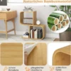 S-förmiges Bücherregal mit 2 Offenen Würfeln Geometrisches Eckregal Bambusregal