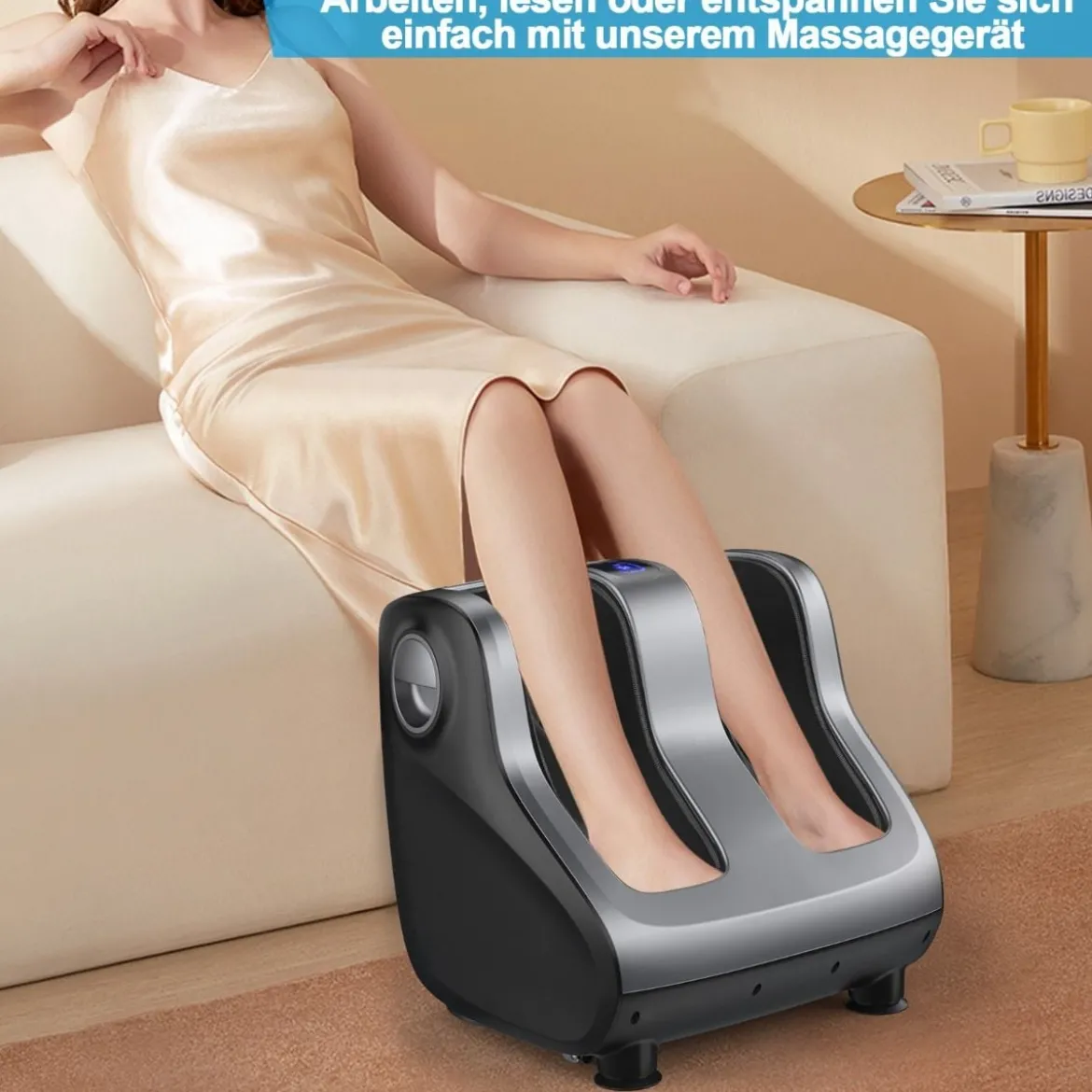 Shiatsu Fuß- und Wadenmassagegerät mit Kompression und Heizung 47,5 x 42,5 x 46 cm Grau