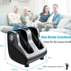 Shiatsu Fuß- und Wadenmassagegerät mit Kompression und Heizung 47,5 x 42,5 x 46 cm Grau